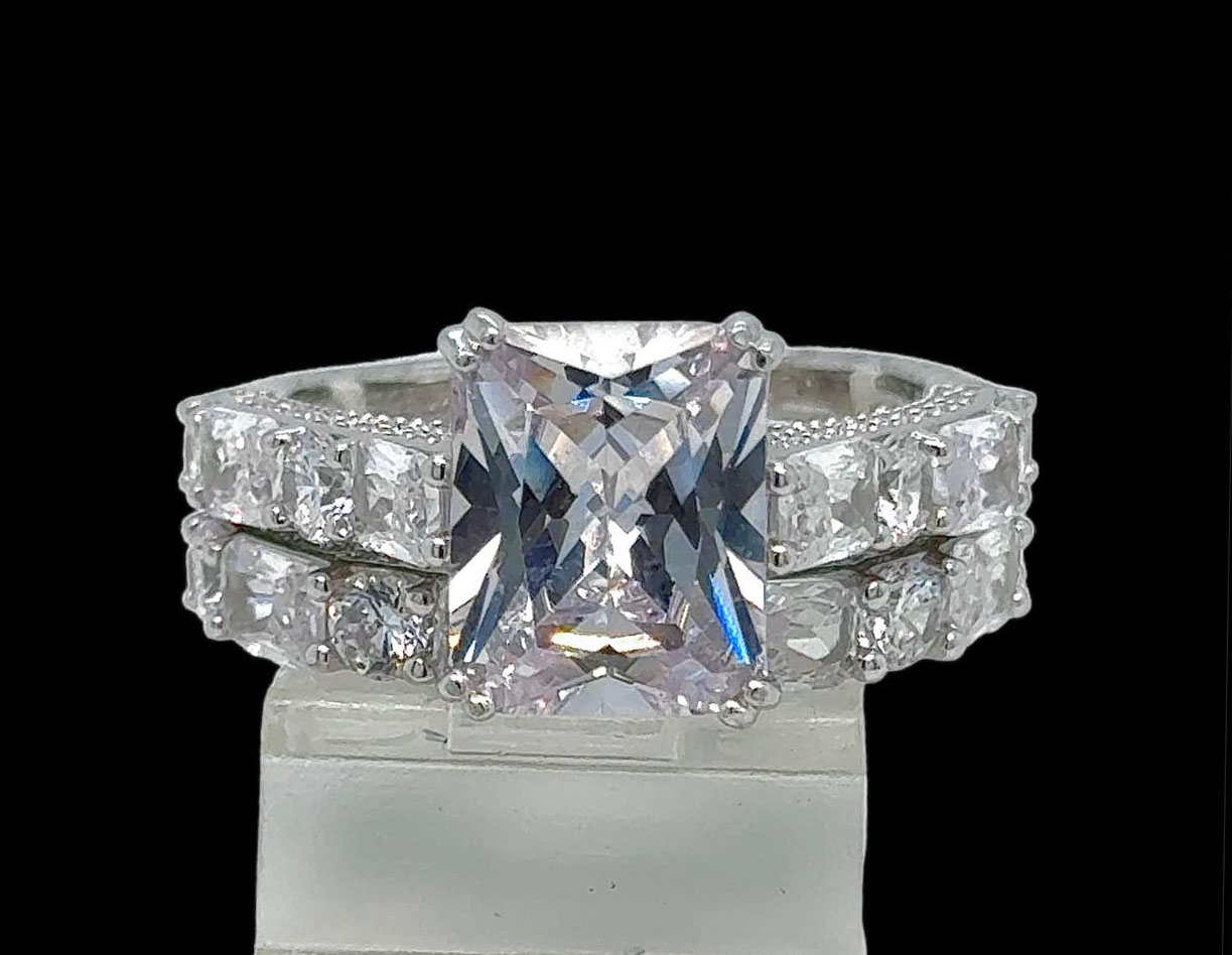 2PC Silver Wedding Ring