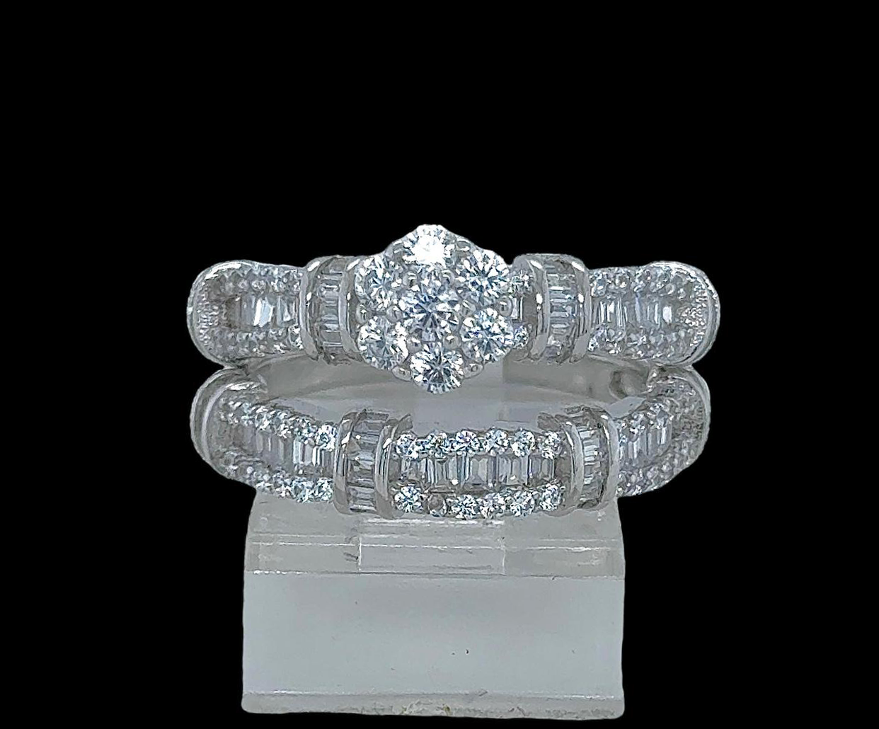 2PC Silver Wedding Ring