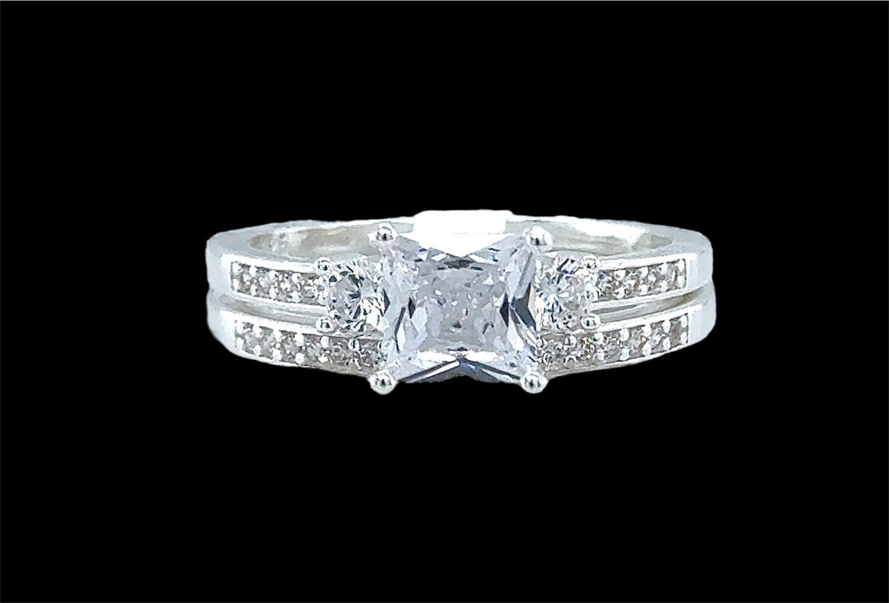 2PC Silver Wedding Ring