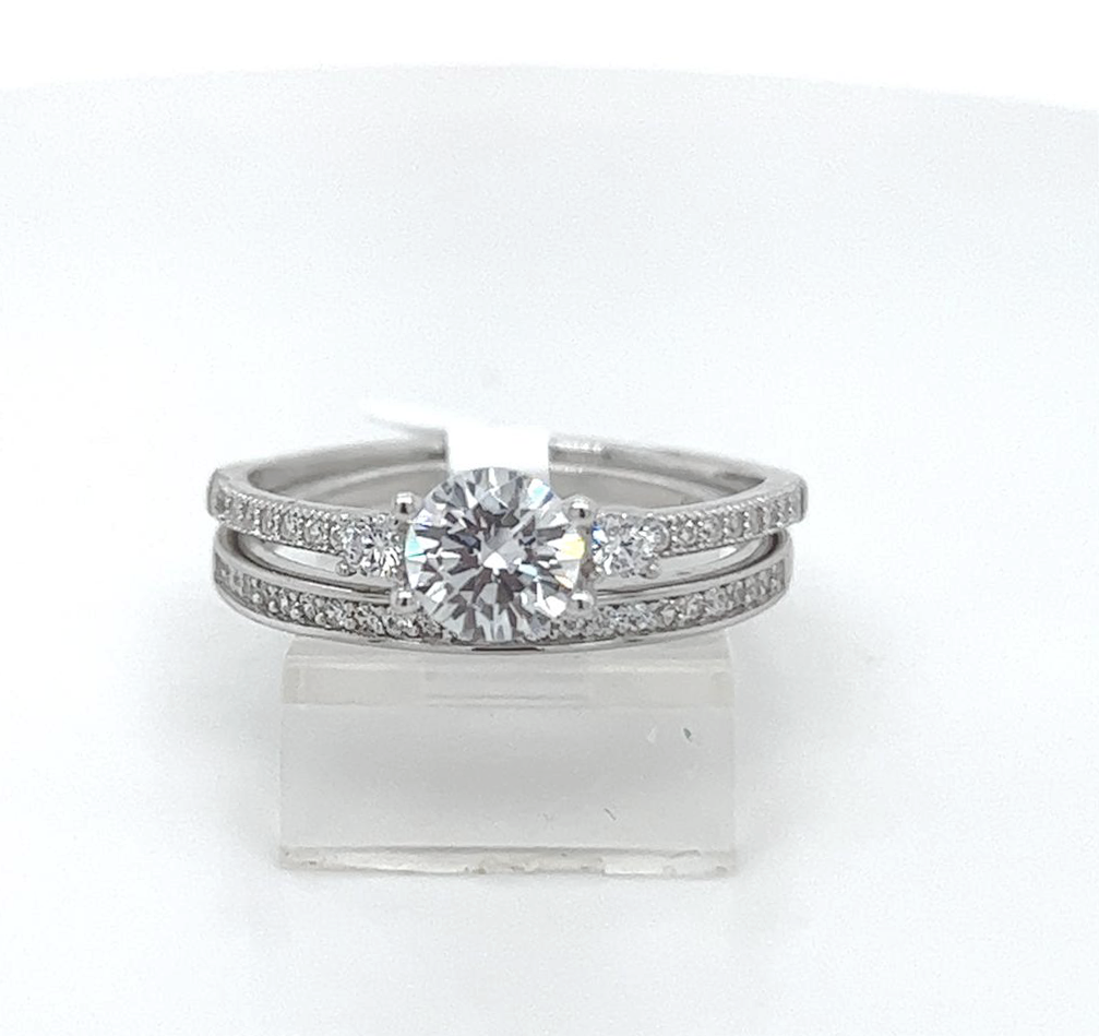 2PC Silver Wedding Ring