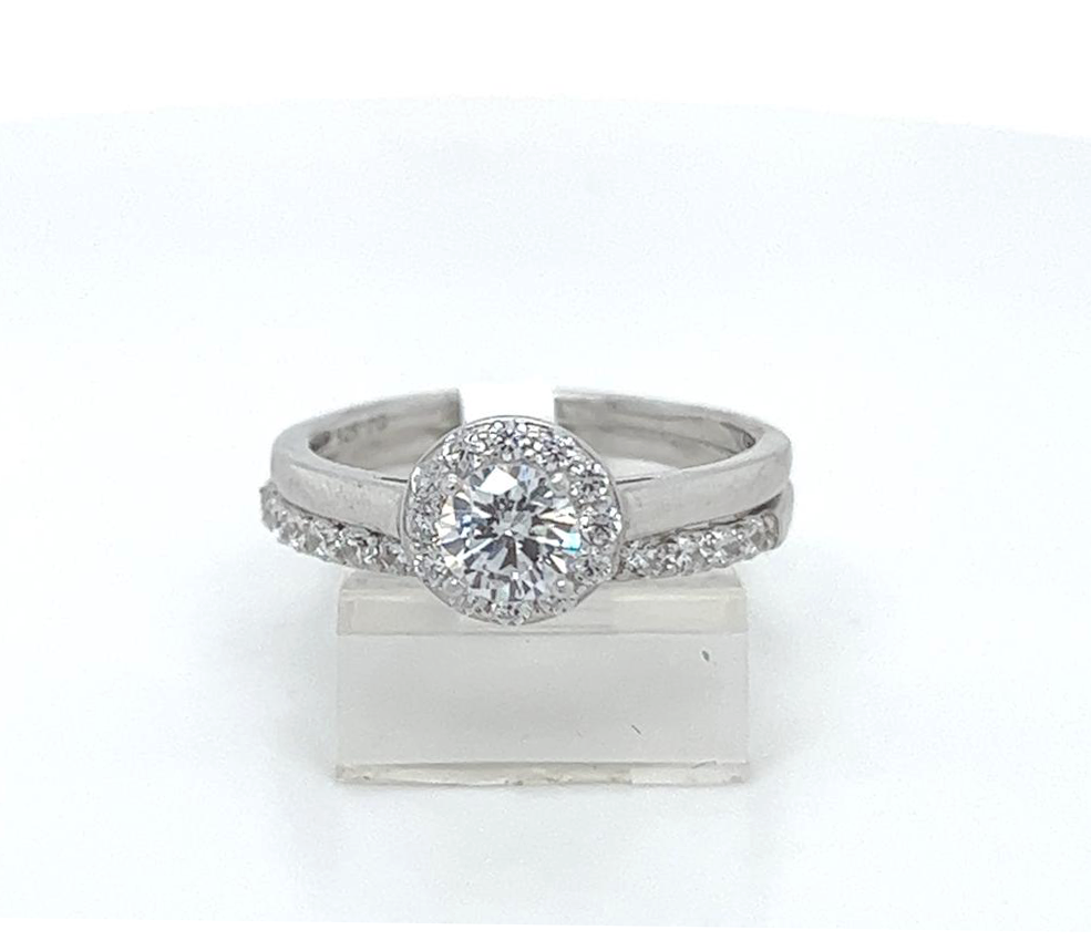 2PC Silver Wedding Ring
