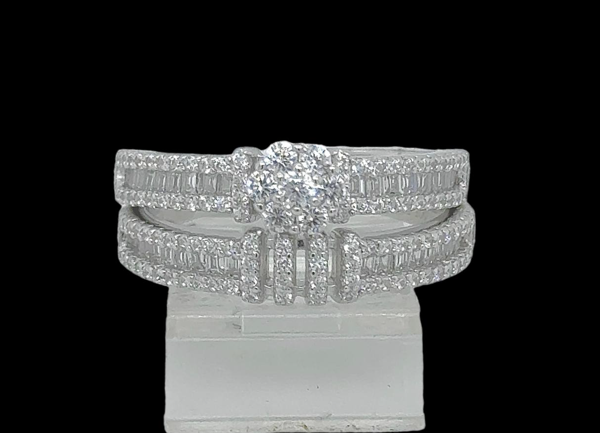 2PC Silver Wedding Ring