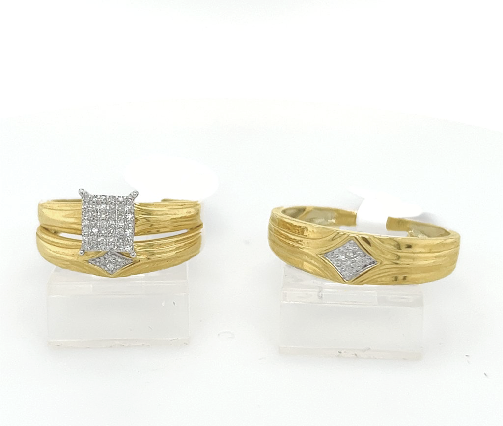 Gold His and Her Wedding Set