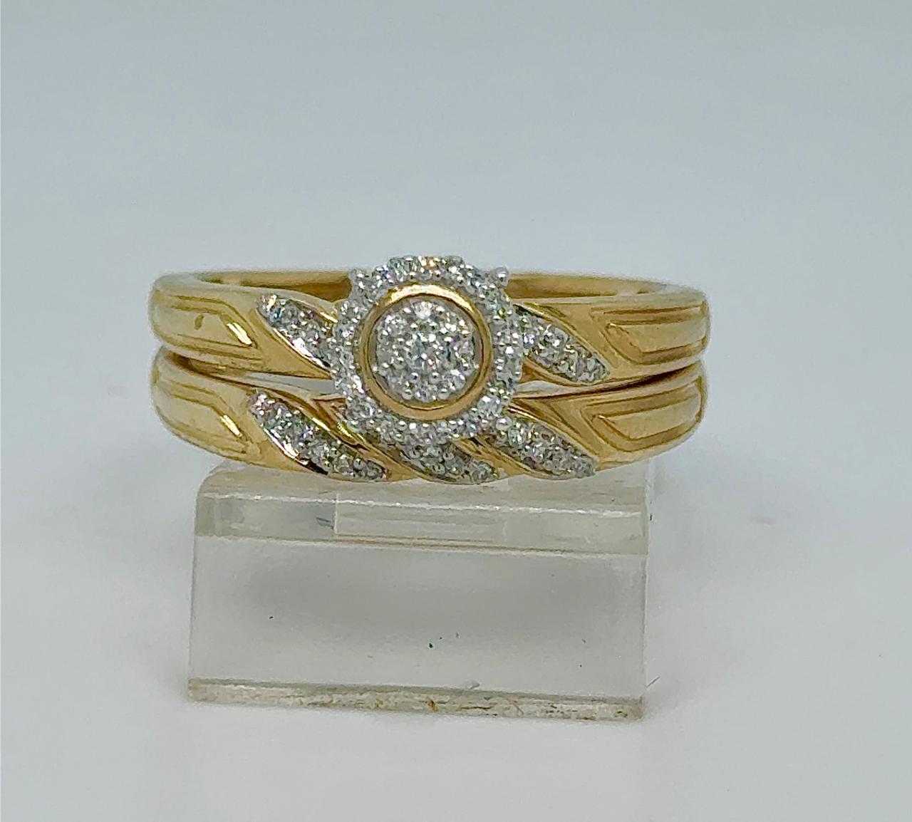 2PC Gold Wedding Ring