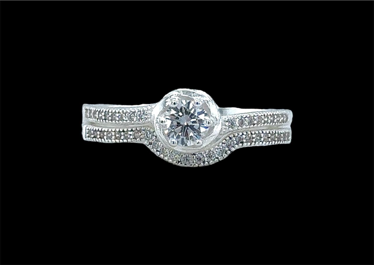2PC Silver Wedding Ring