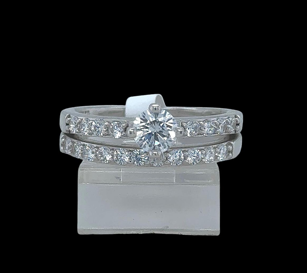 2PC Silver Wedding Ring