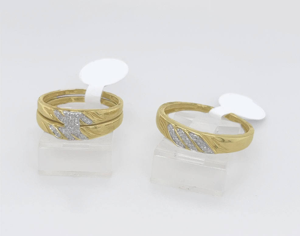 Gold His and Her Wedding Set