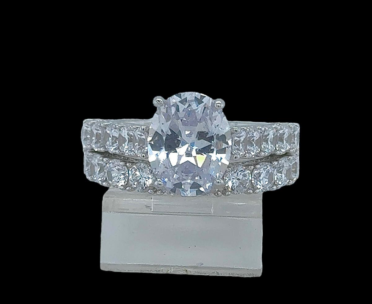 2PC Silver Wedding Ring