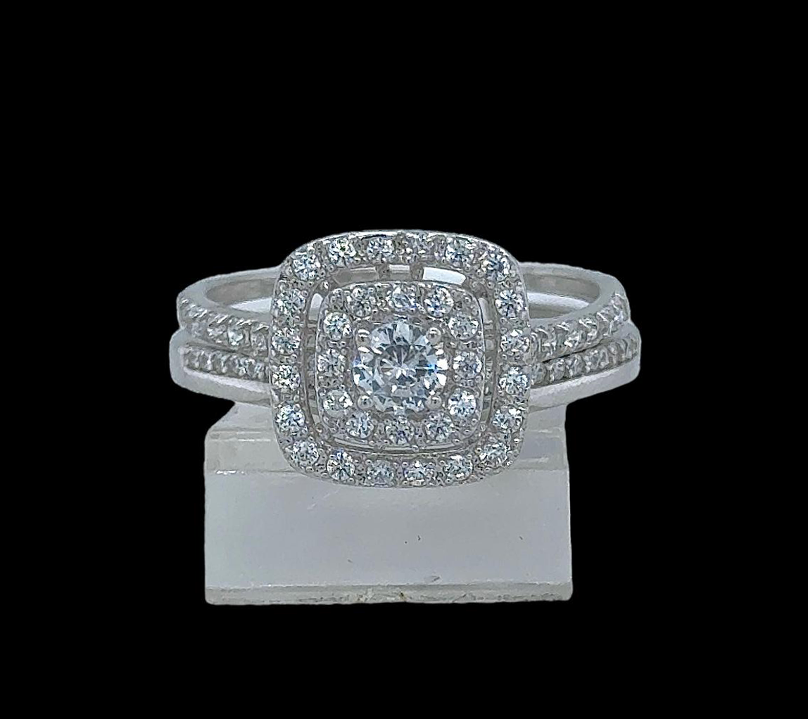 2PC Silver Wedding Ring