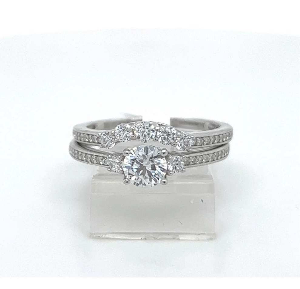 2PC Silver Wedding Ring