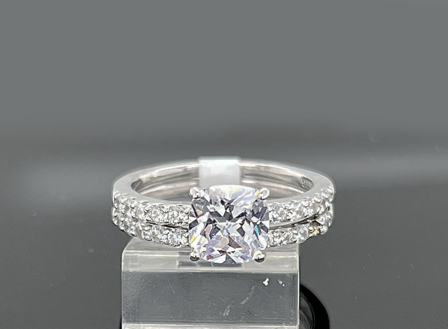 2PC Silver Wedding Ring