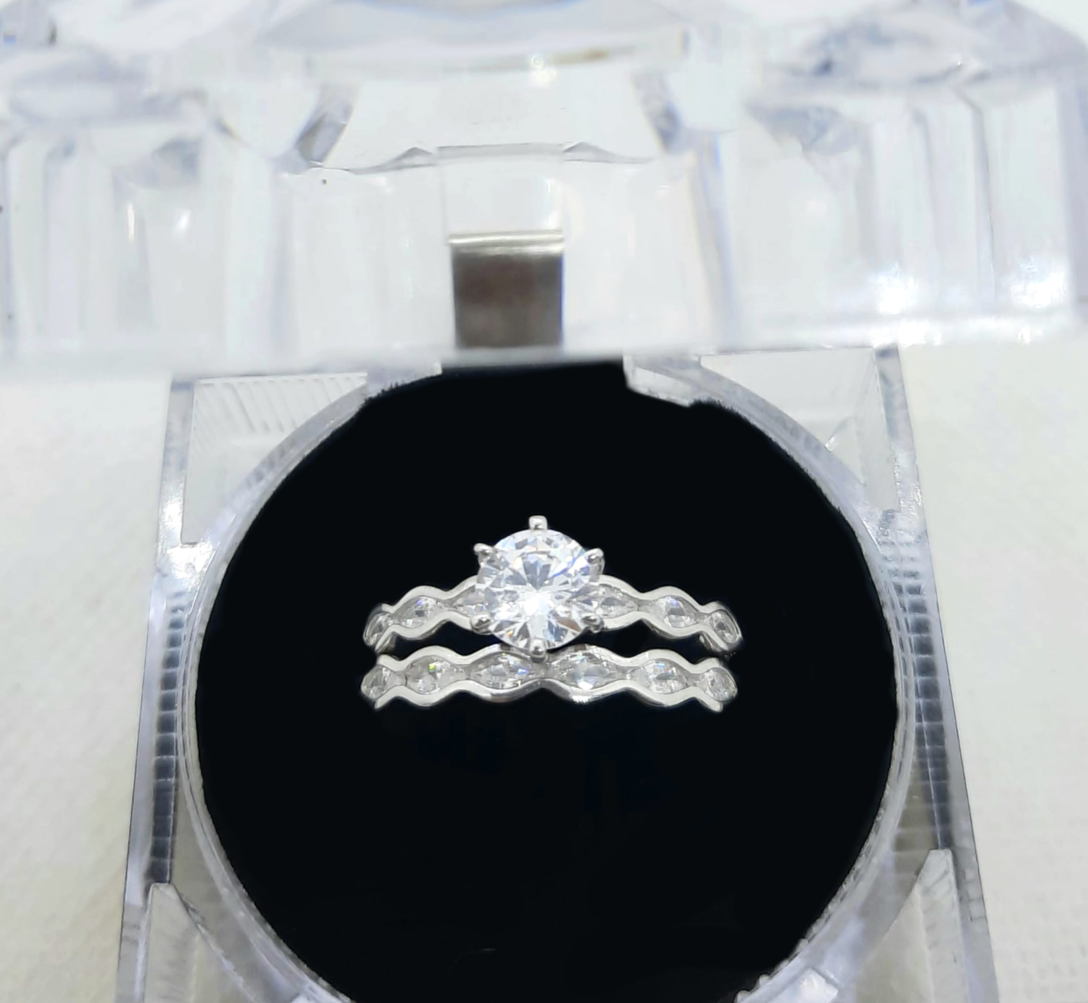 2PC Silver Wedding Ring