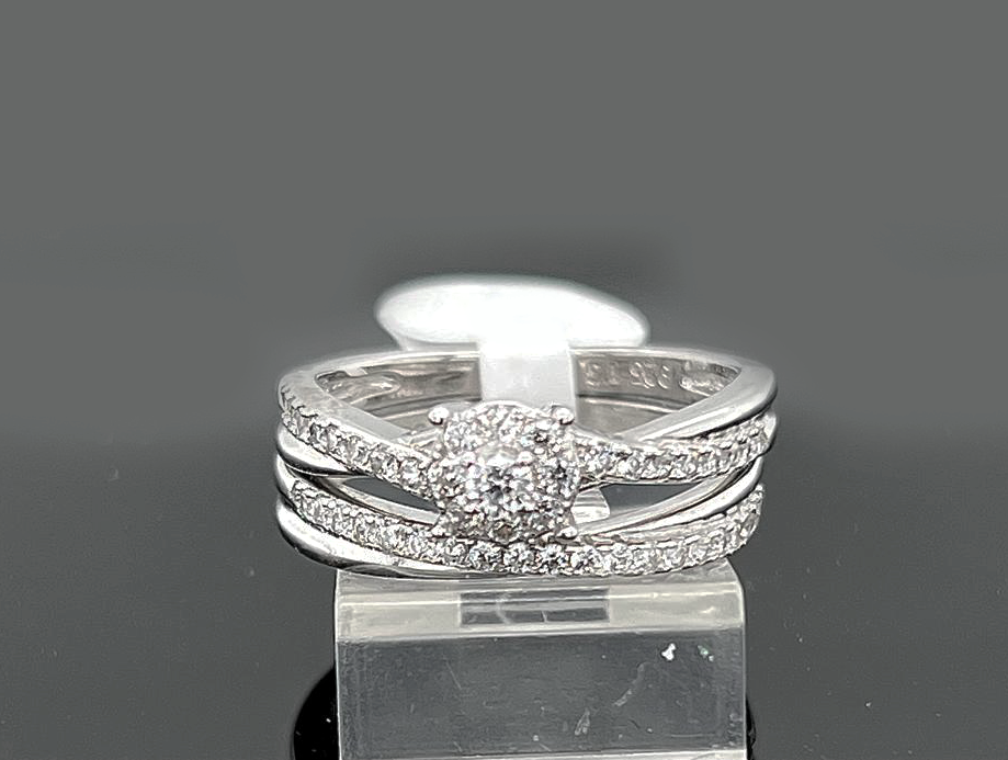 2PC Silver Wedding Ring