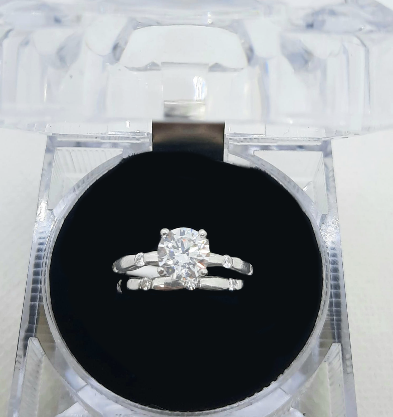2PC Silver Wedding Ring