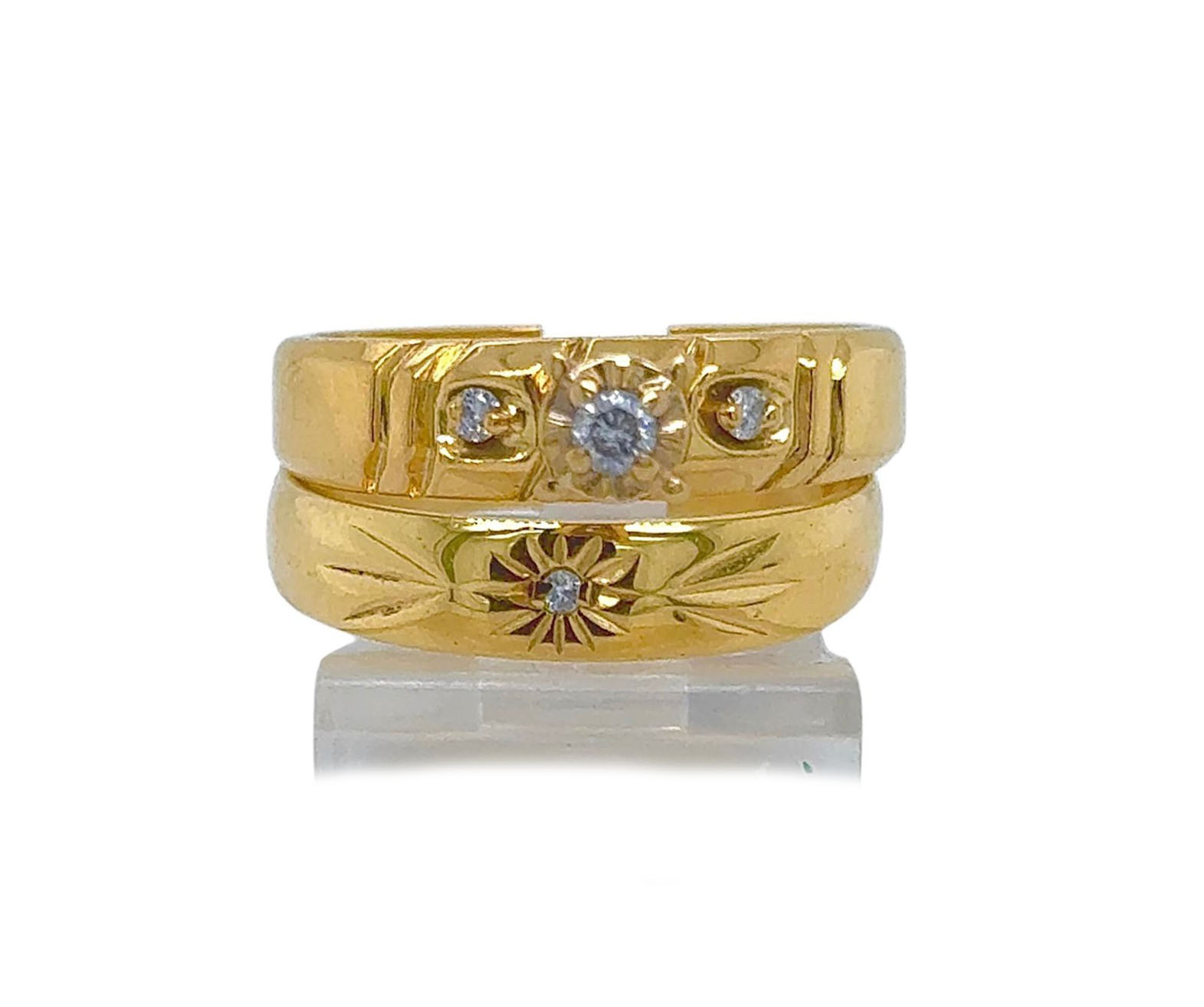 2PC Gold Wedding Ring