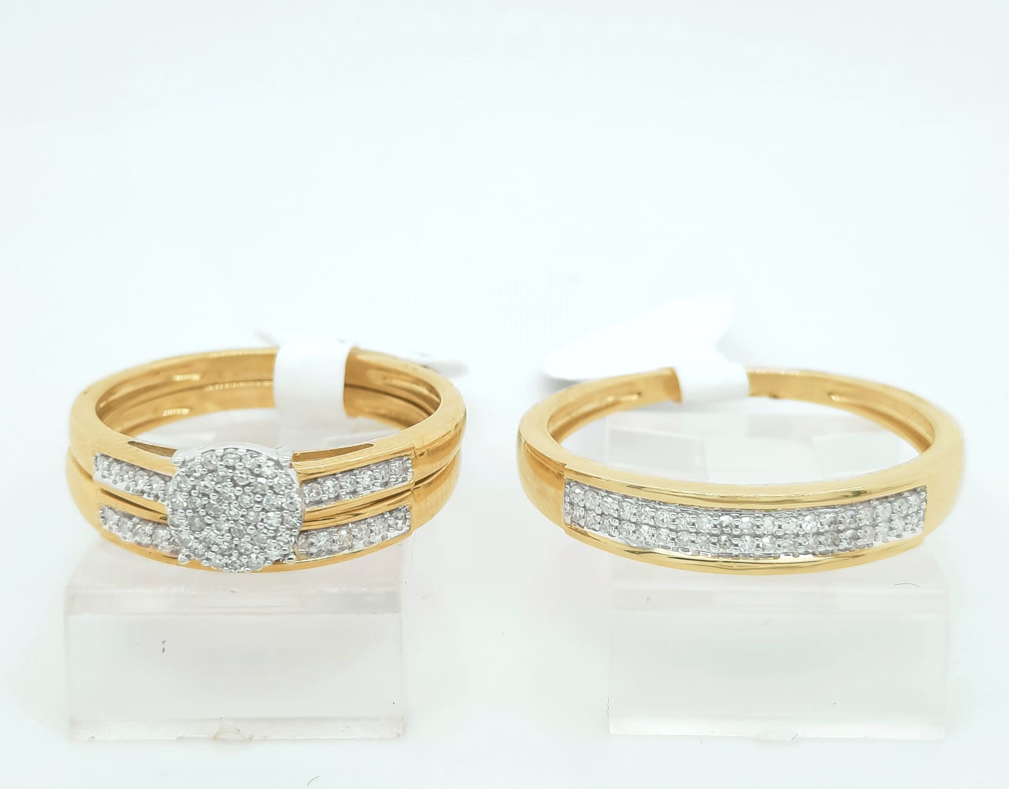 Gold His and Her Wedding Set