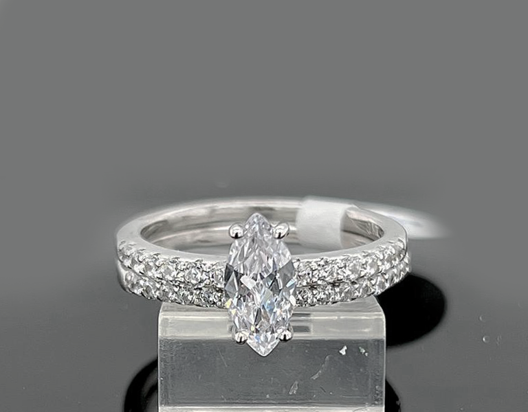 2PC Silver Wedding Ring