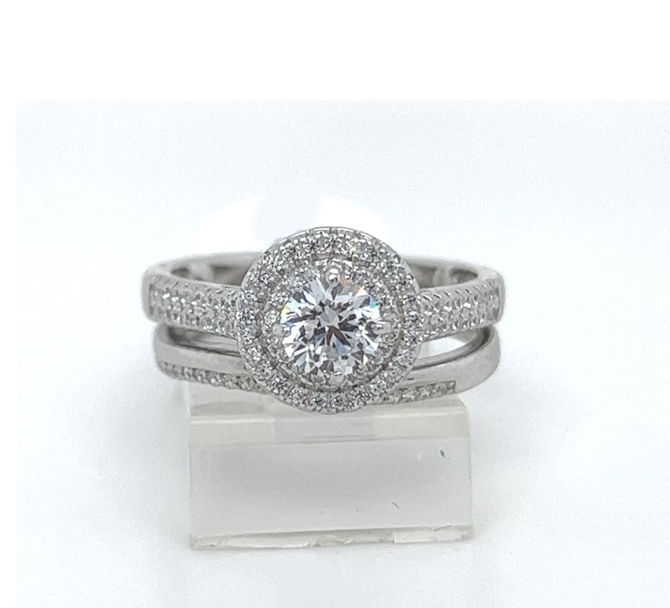 2PC Silver Wedding Ring