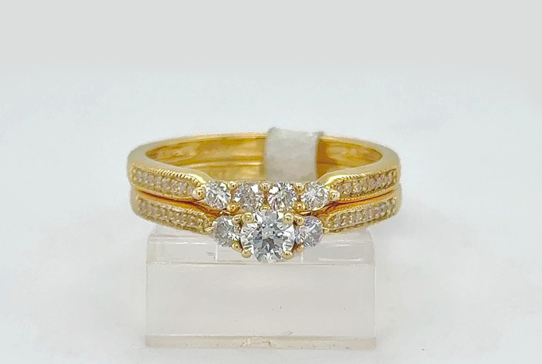 2PC Gold Wedding Ring