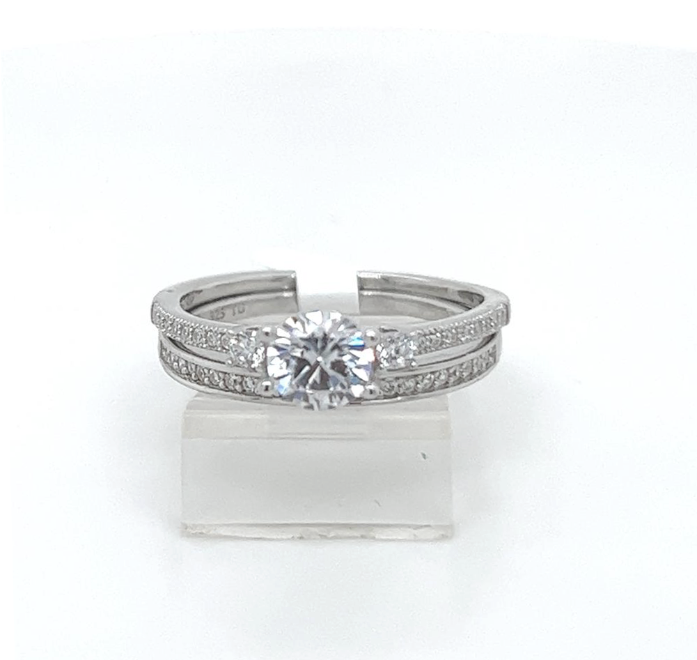 2PC Silver Wedding Ring