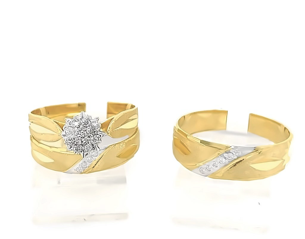 Gold His and Her Wedding Set