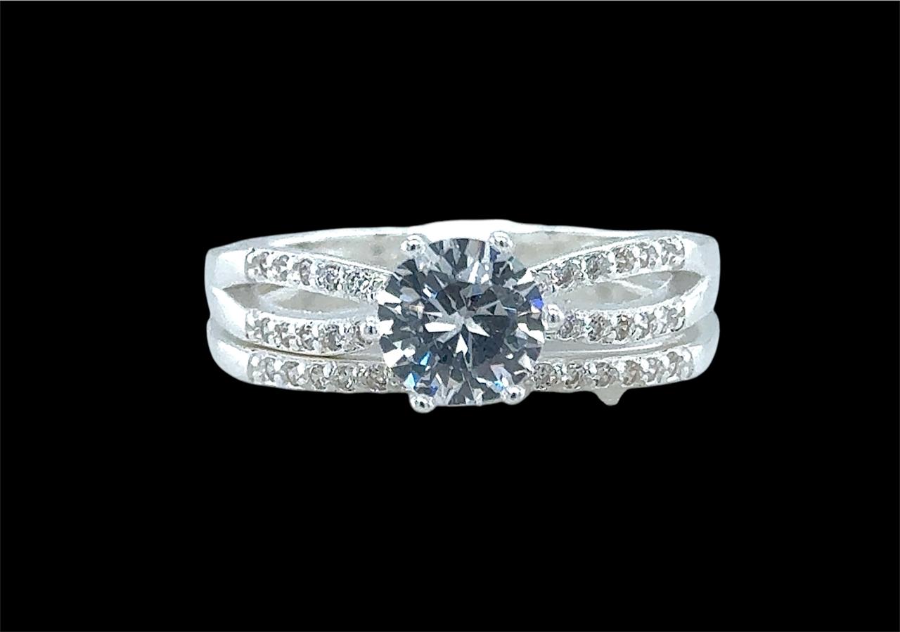 2PC Silver Wedding Ring
