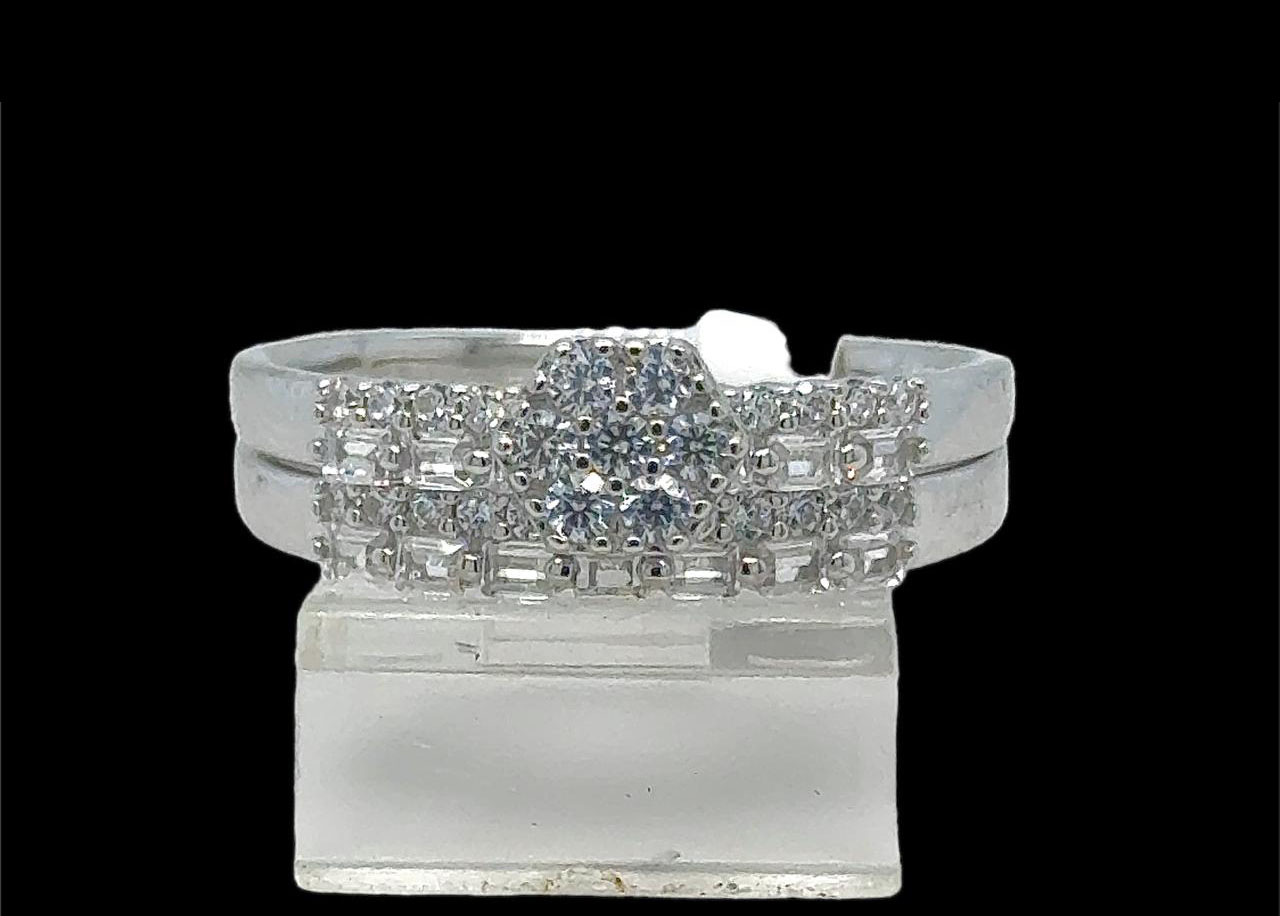 2PC Silver Wedding Ring
