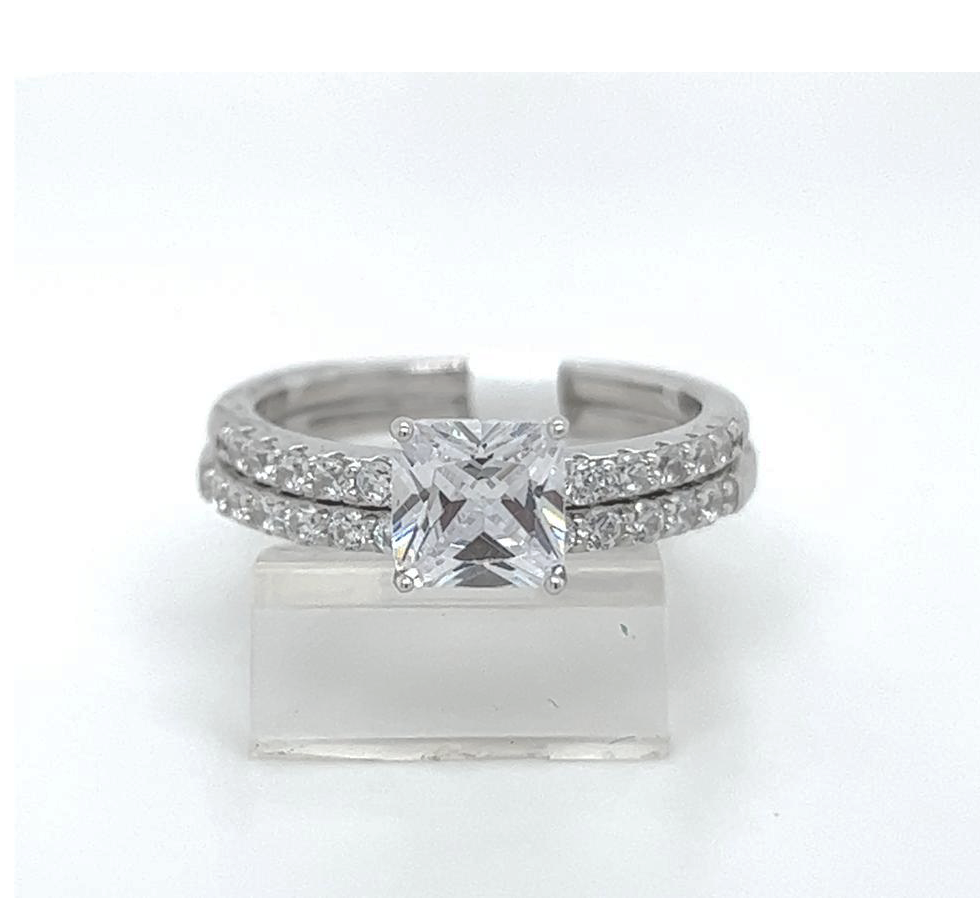 2PC Silver Wedding Ring