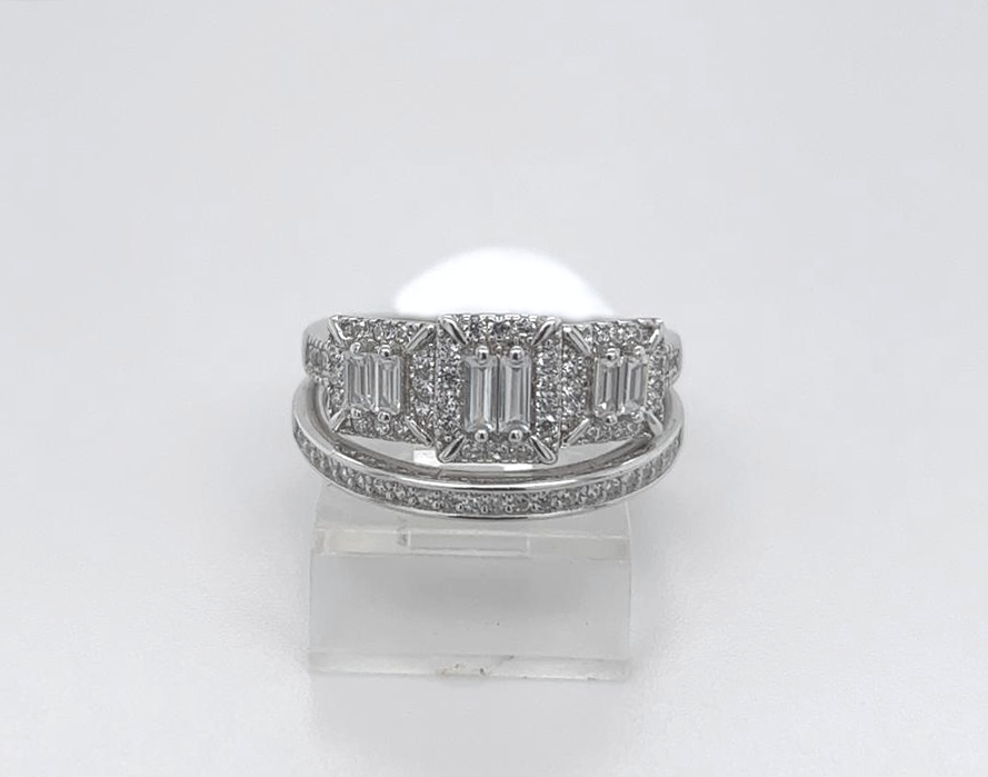 2PC Silver Wedding Ring 