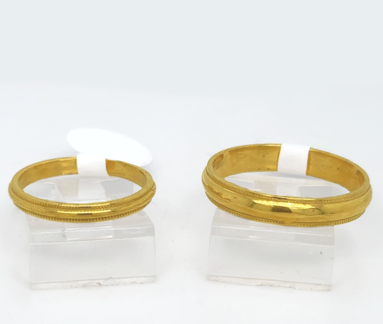 Gold His and Her Wedding Set