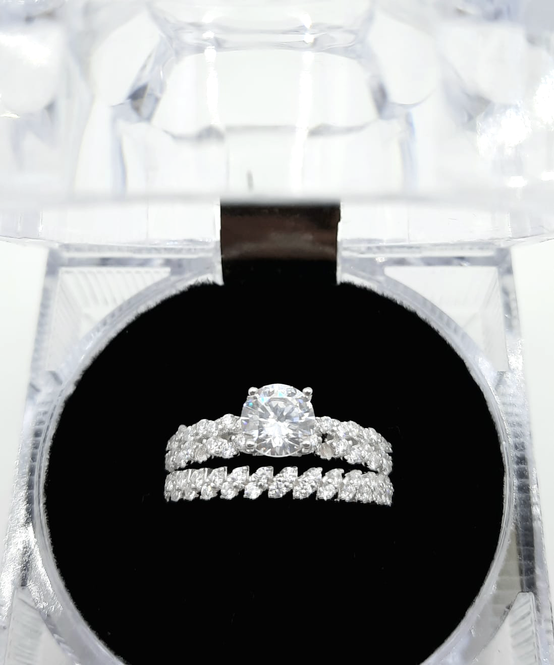 2PC Silver Wedding Ring