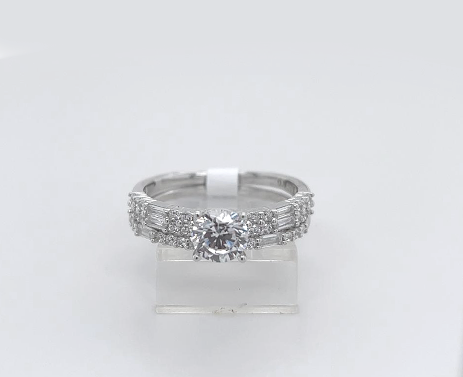 2PC Silver Wedding Ring 