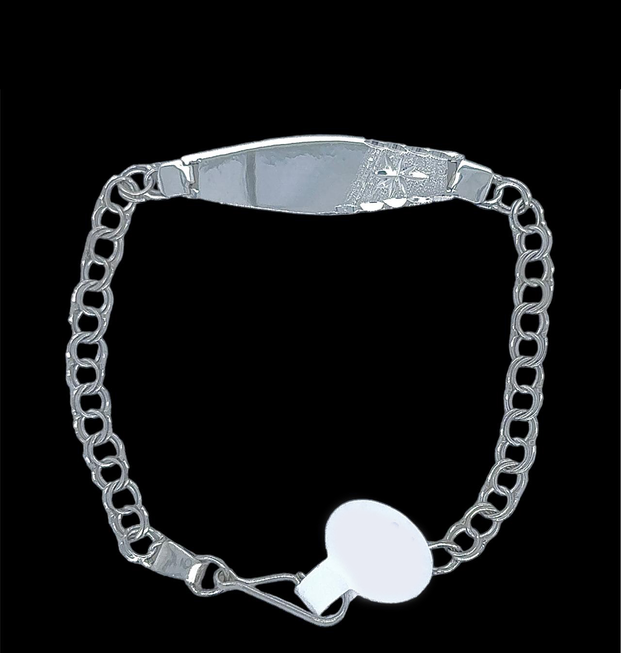 Silver Kid ID Band