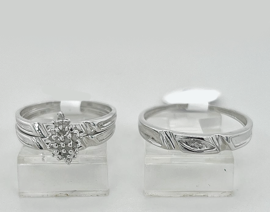 Gold His and Her Wedding Set