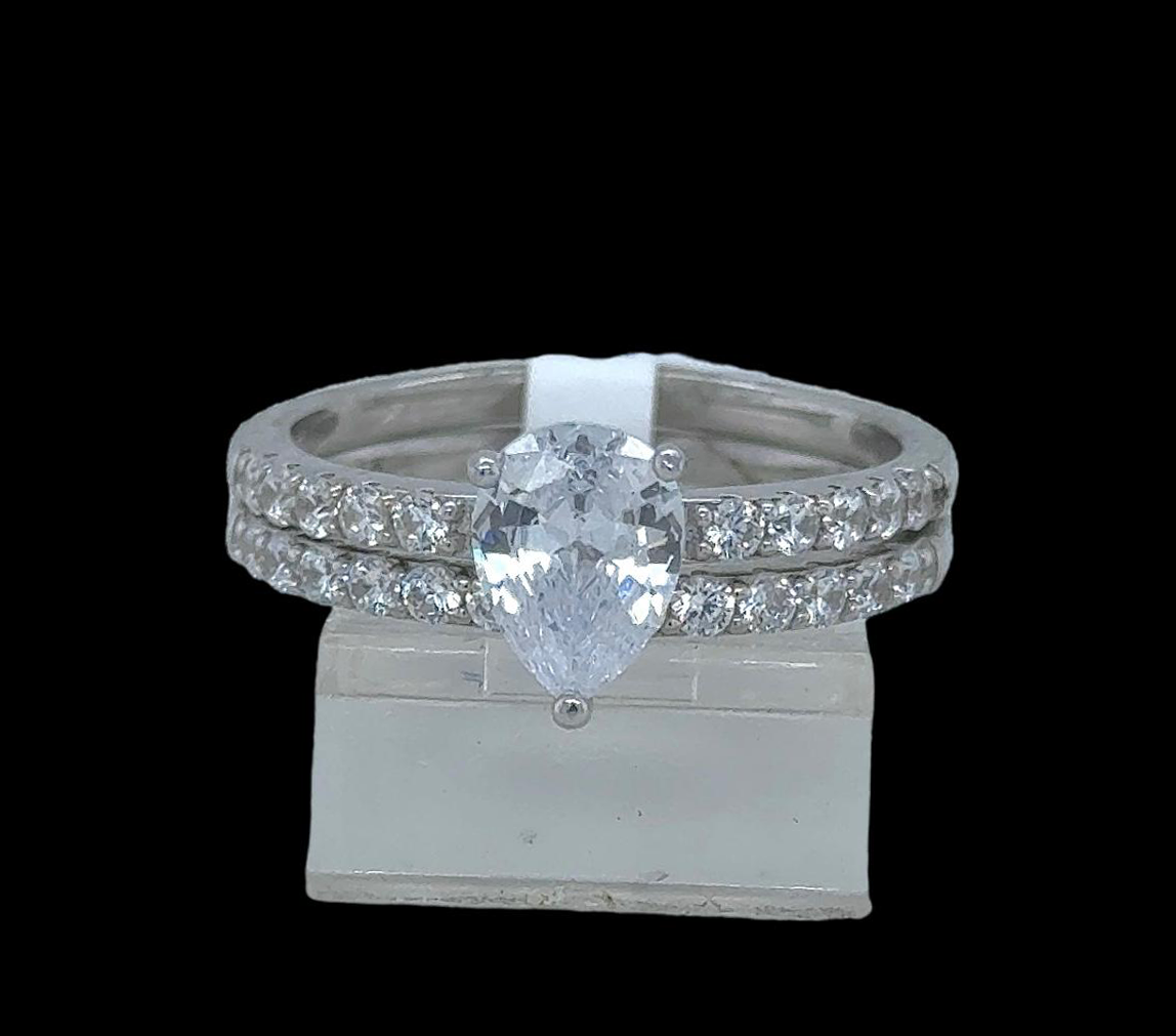 2PC Silver Wedding Ring