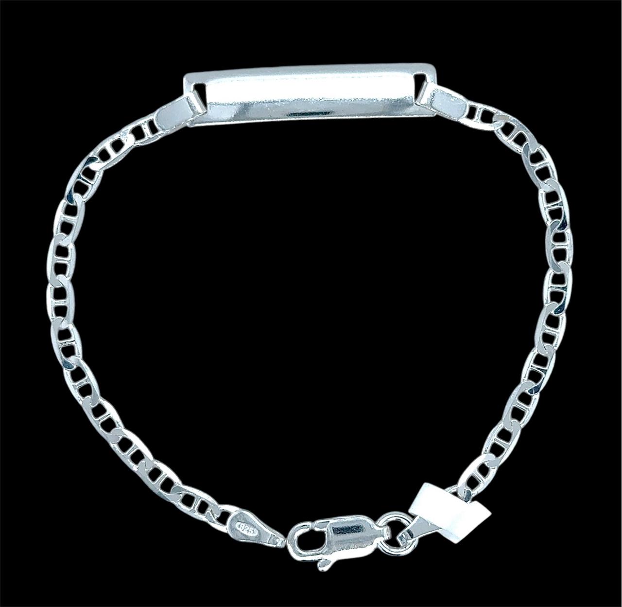 Silver Kid ID Band