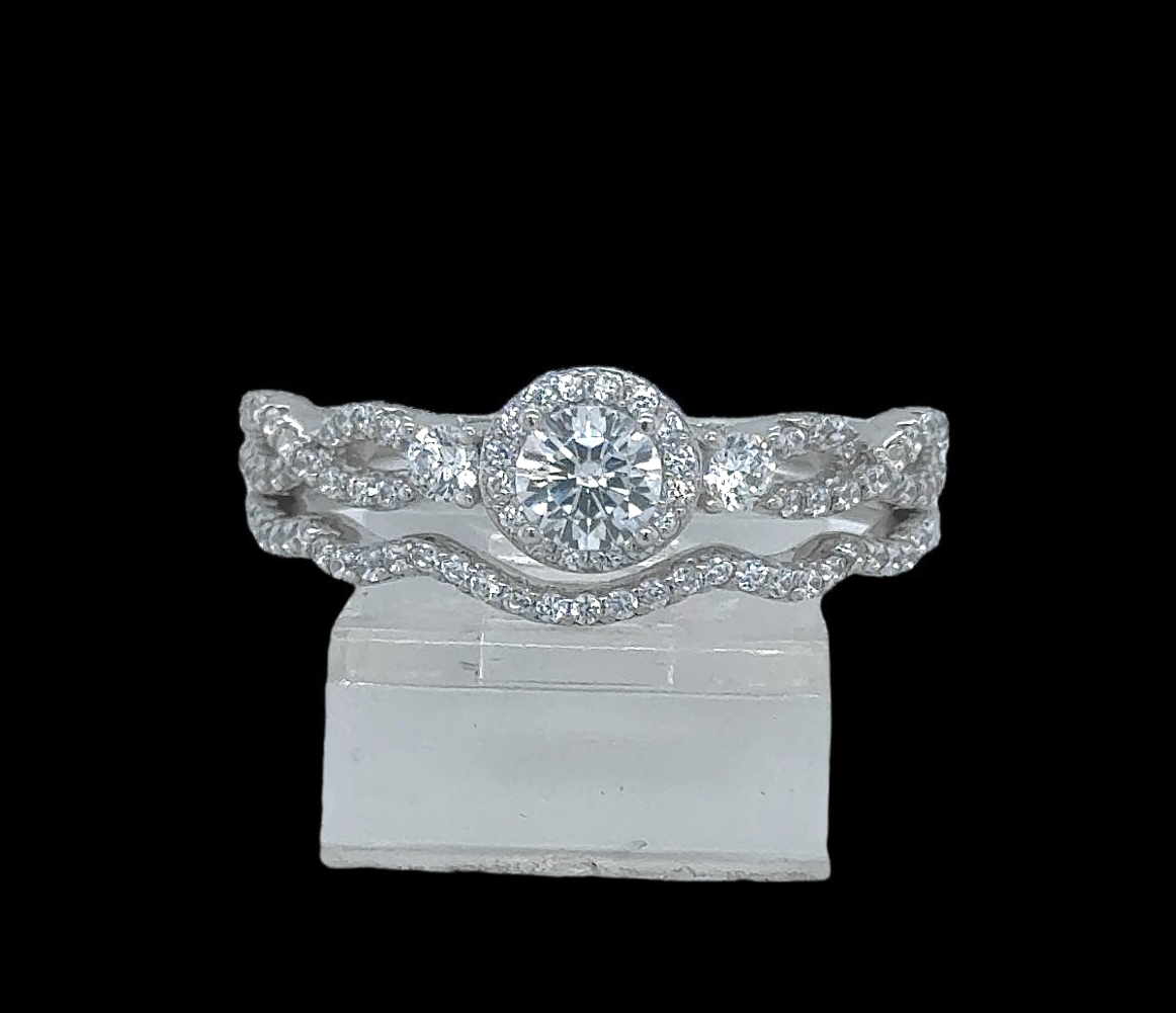 2PC Silver Wedding Ring
