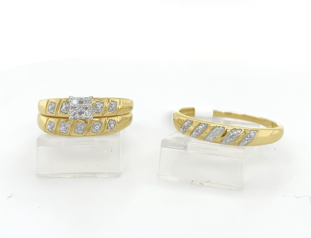 Gold His and Her Wedding Set
