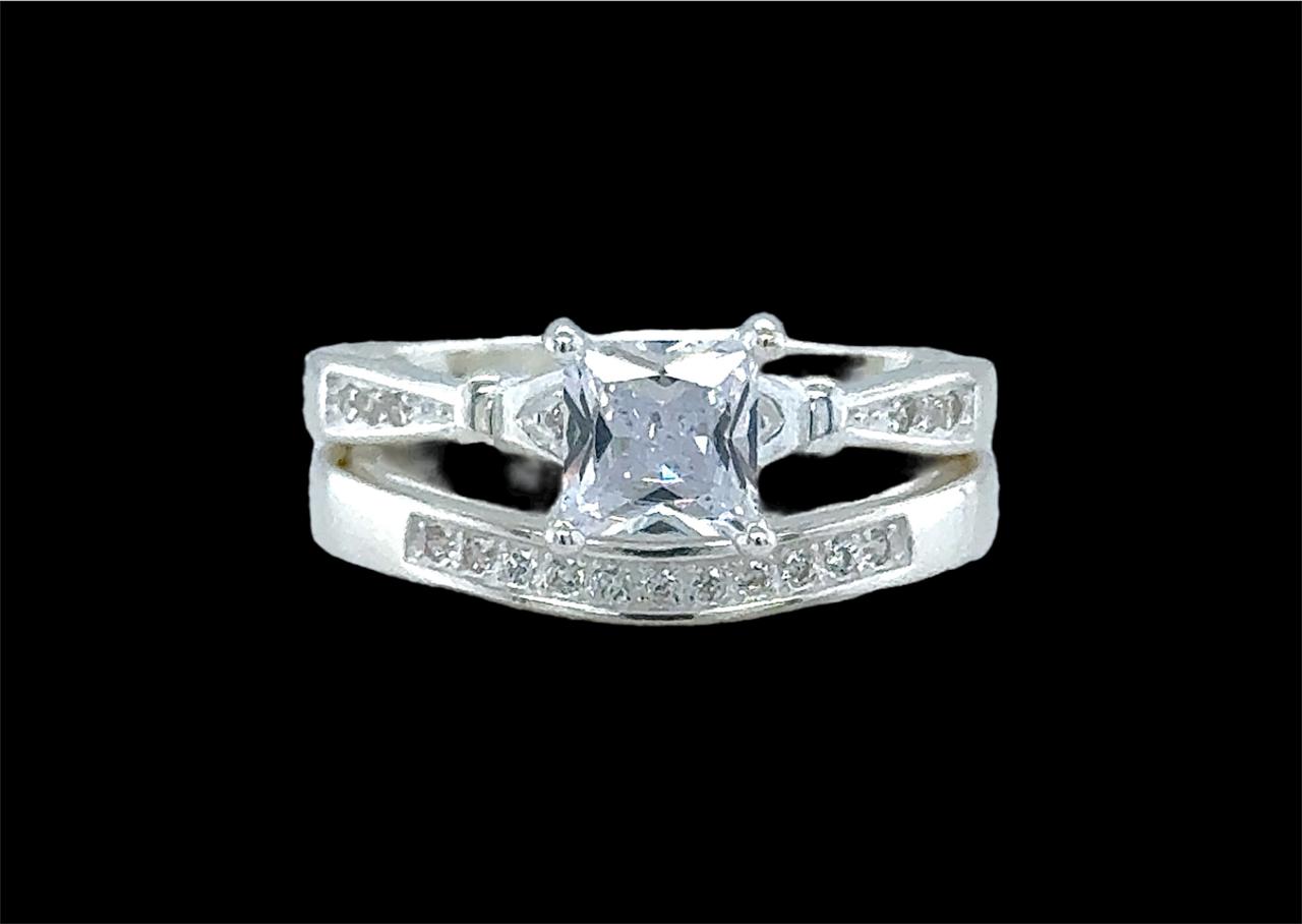2PC Silver Wedding Ring