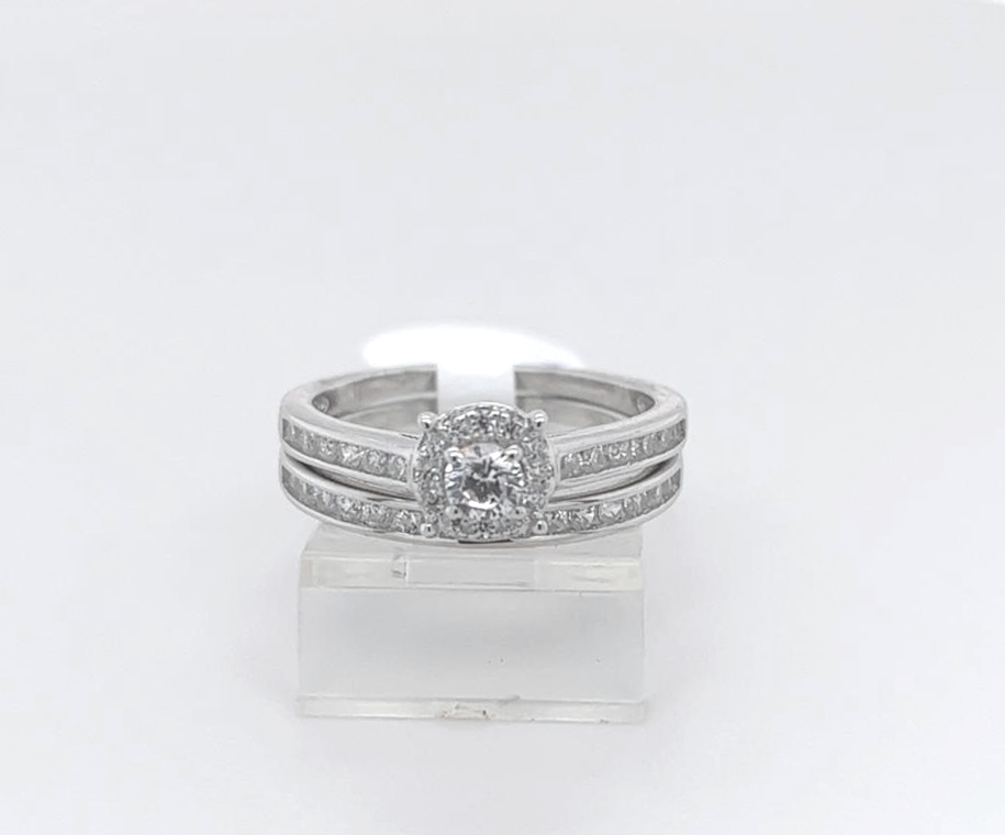 2PC Silver Wedding Ring 