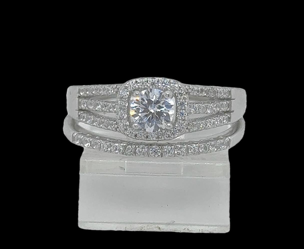 2PC Silver Wedding Ring
