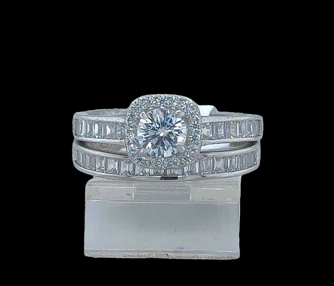 2PC Silver Wedding Ring
