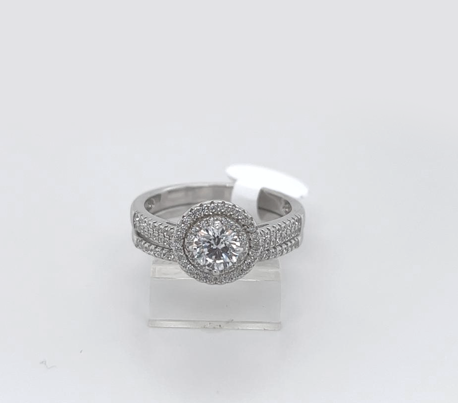 2PC Silver Wedding Ring 