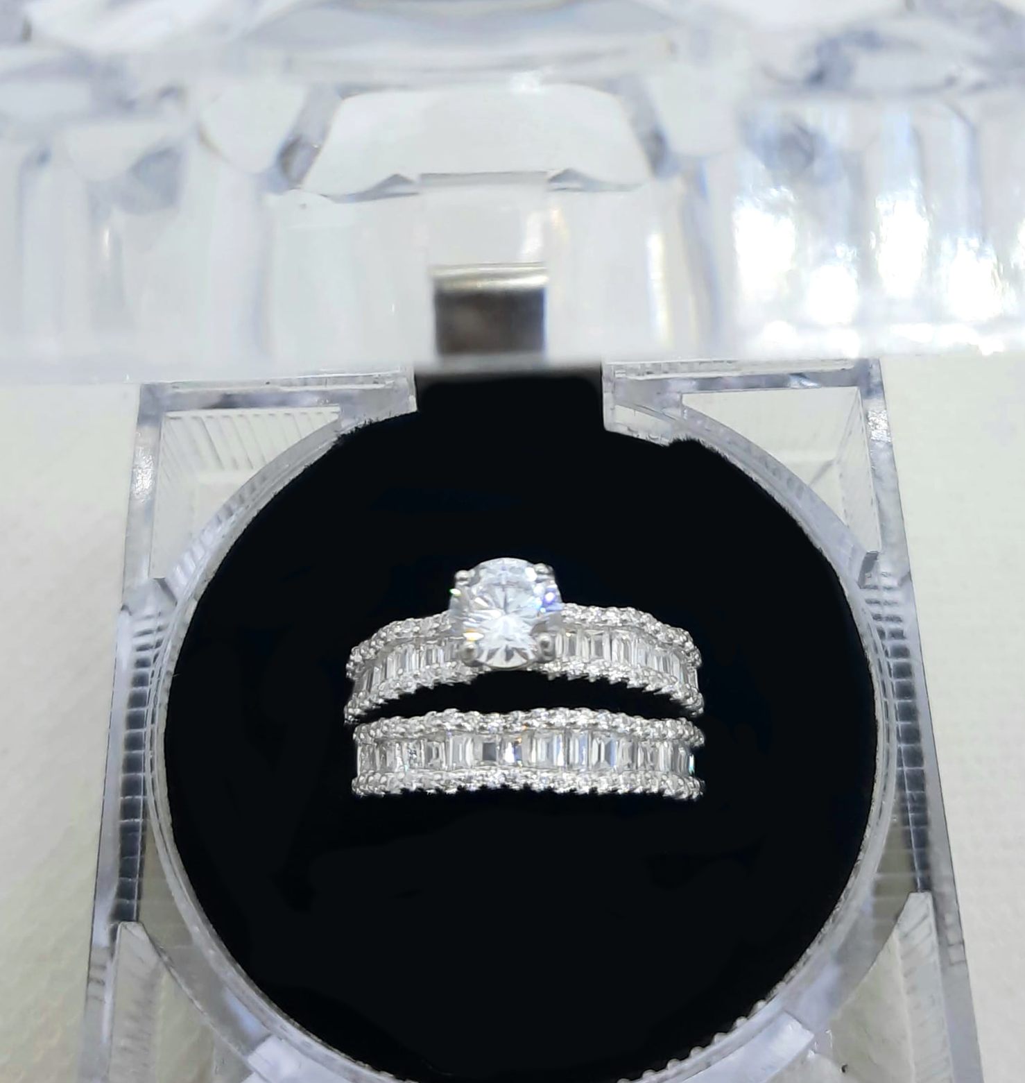 2PC Silver Wedding Ring