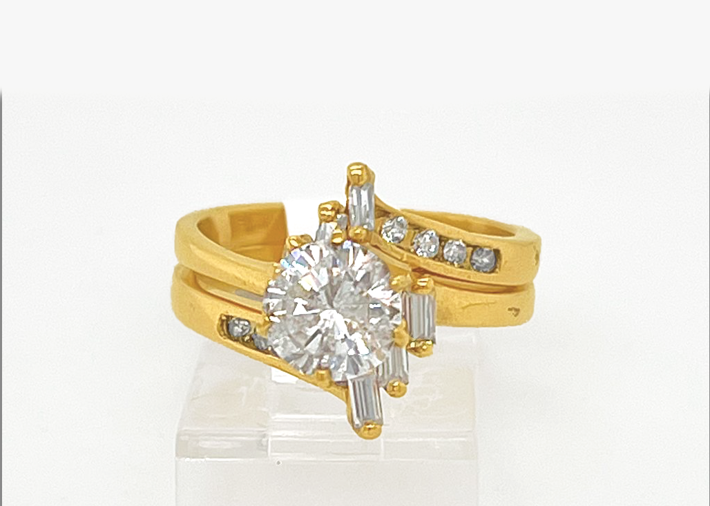 2PC Gold Wedding Ring
