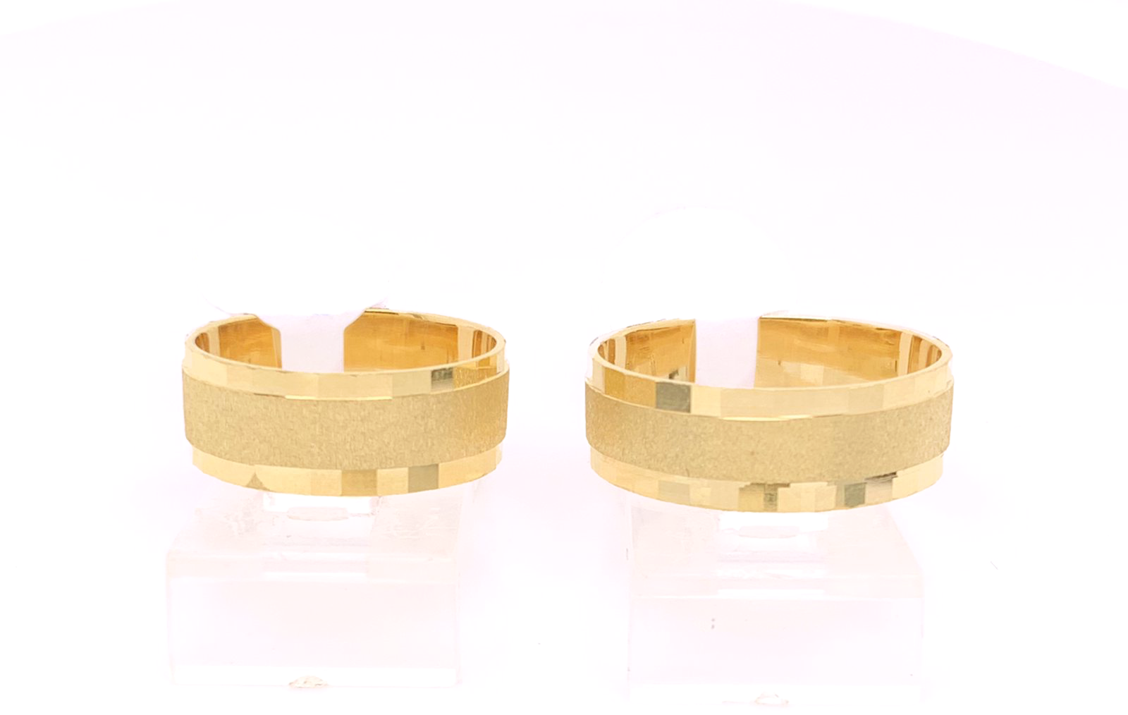 Gold His and Her Wedding Set