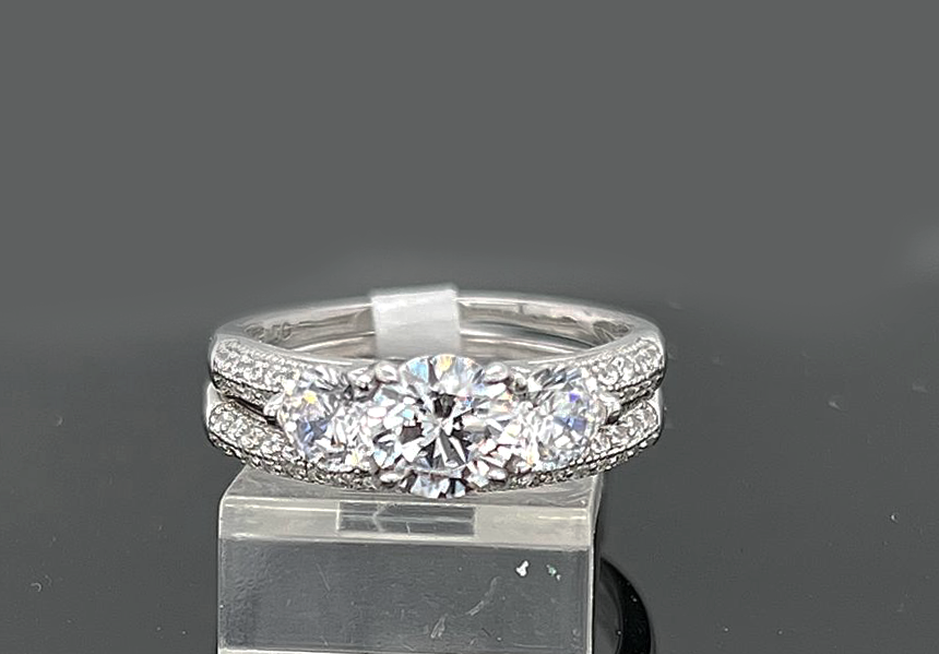 2PC Silver Wedding Ring