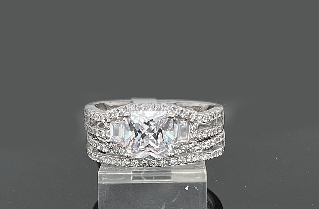 2PC Silver Wedding Ring