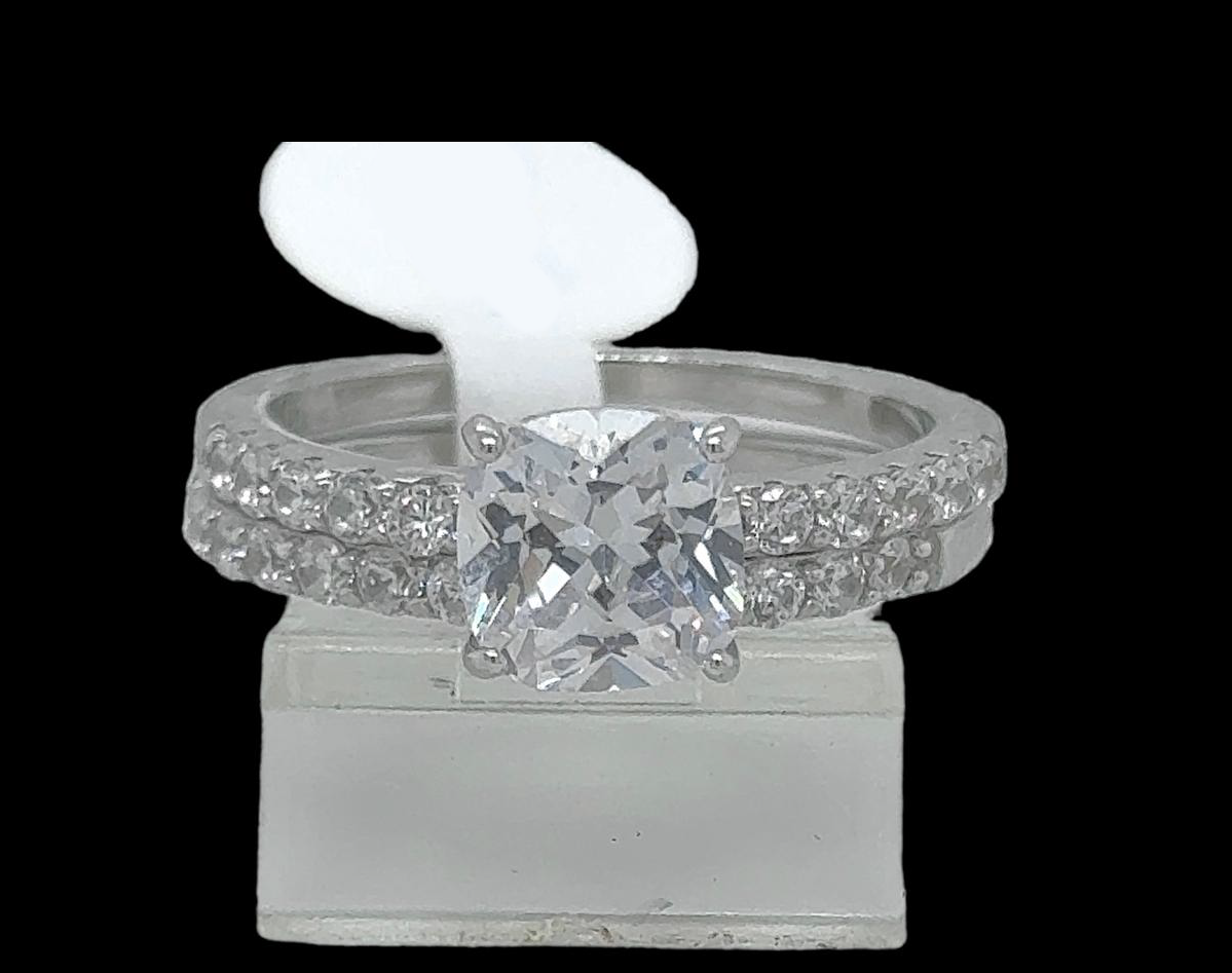 2PC Silver Wedding Ring
