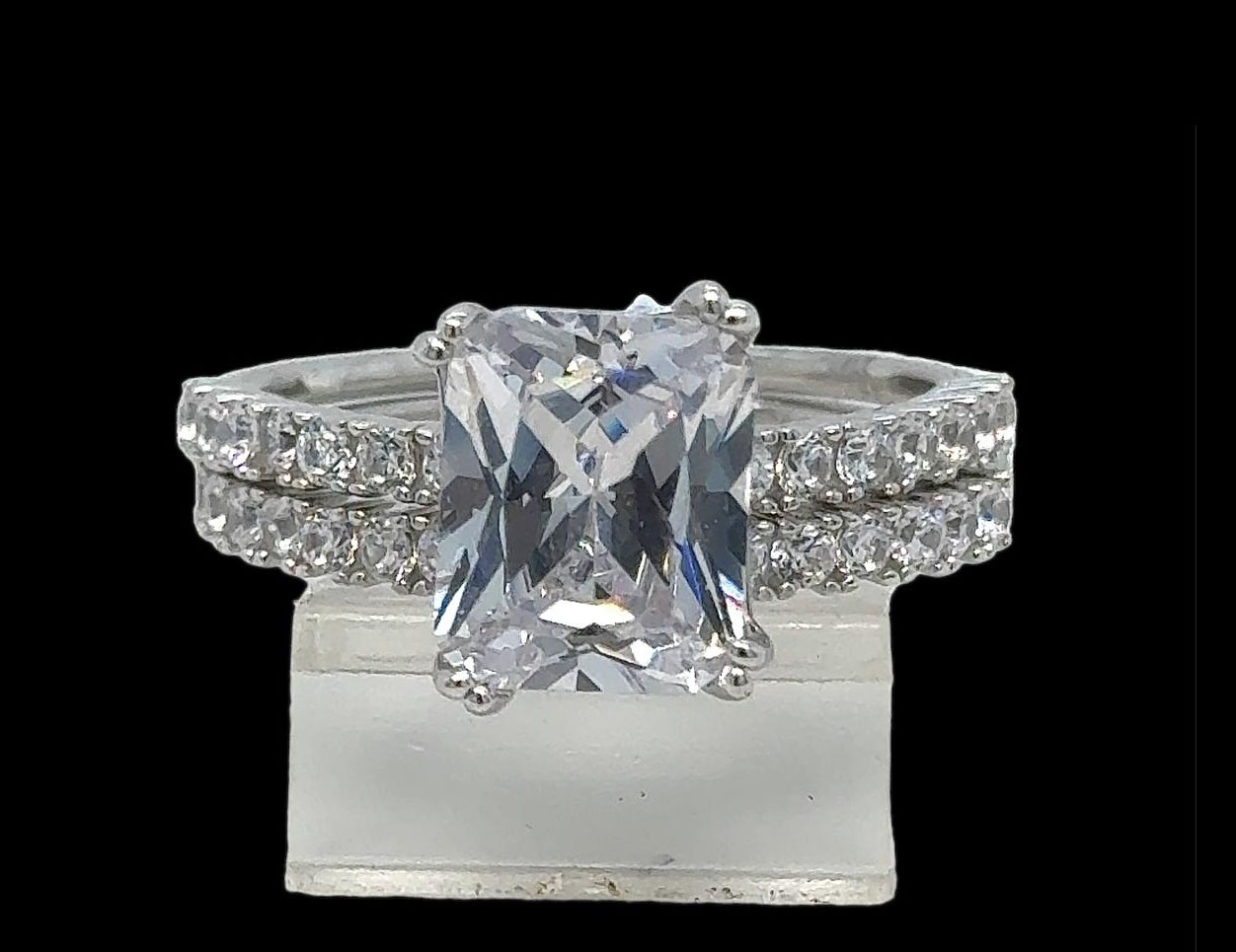 2PC Silver Wedding Ring